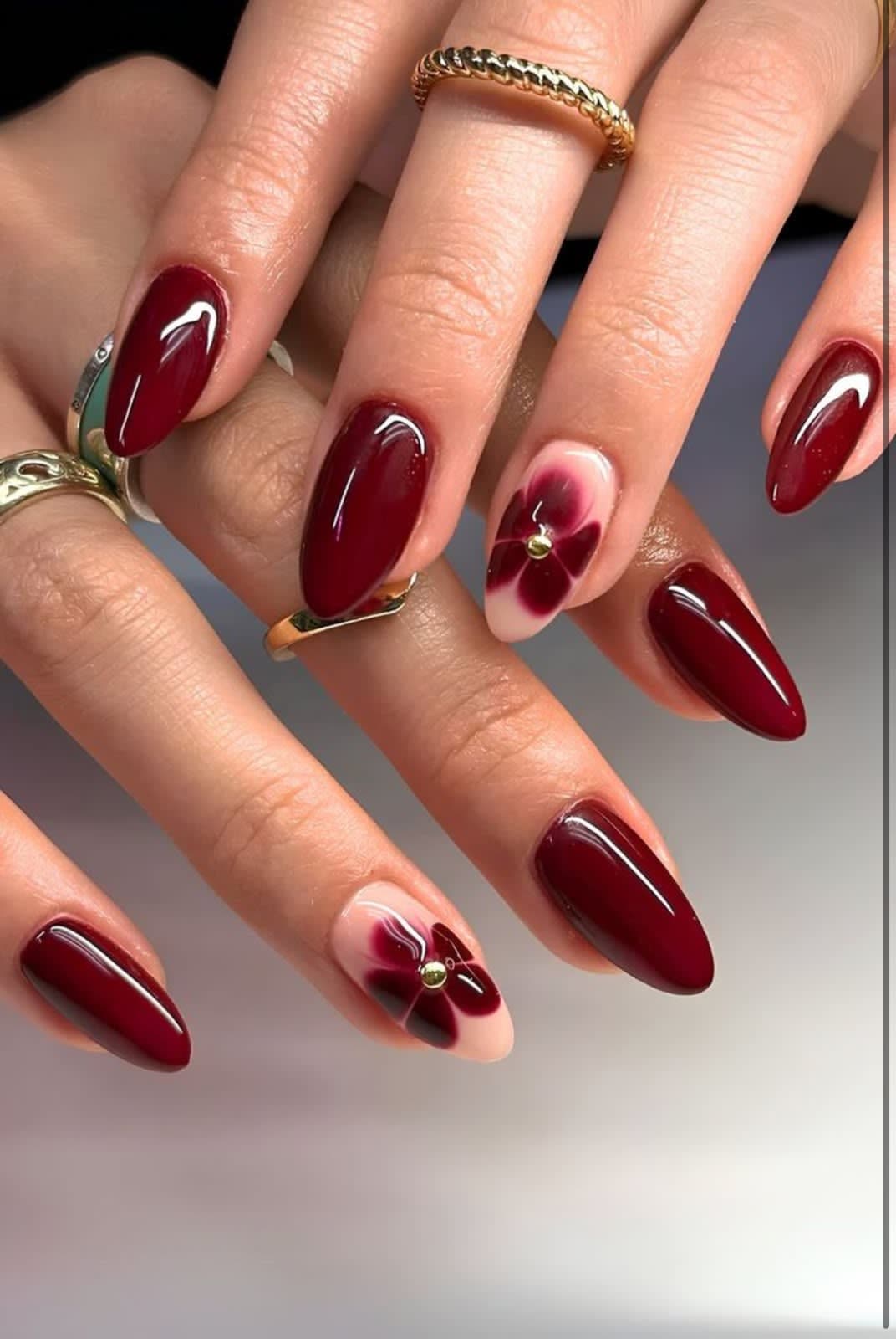 Crimson Bloom Press-On Nails