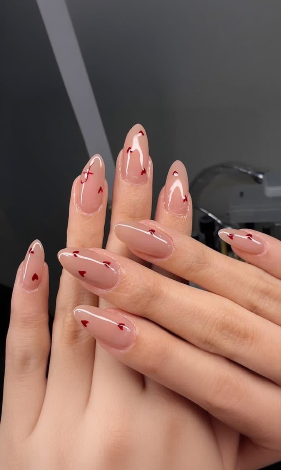 Tiny Hearts Nude Press-On Nails