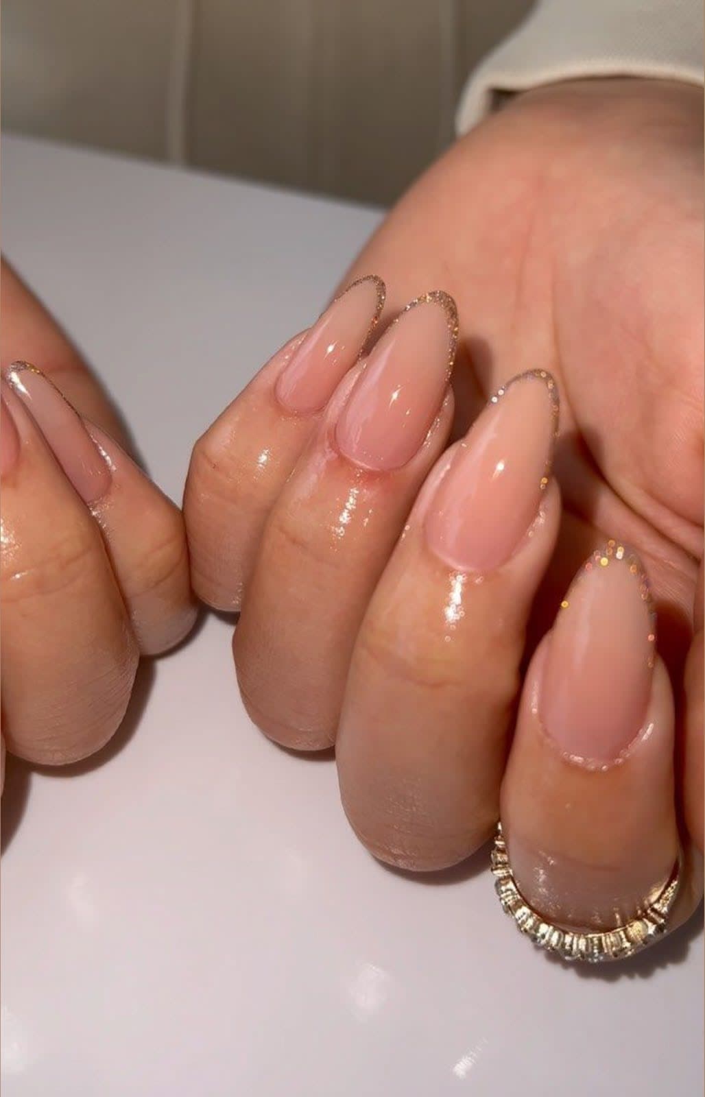 Golden Shimmer Glaze Press-On Nails