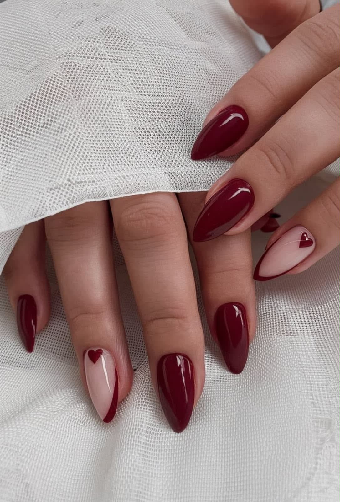 Rose Glitter French Tip Press-On Nails