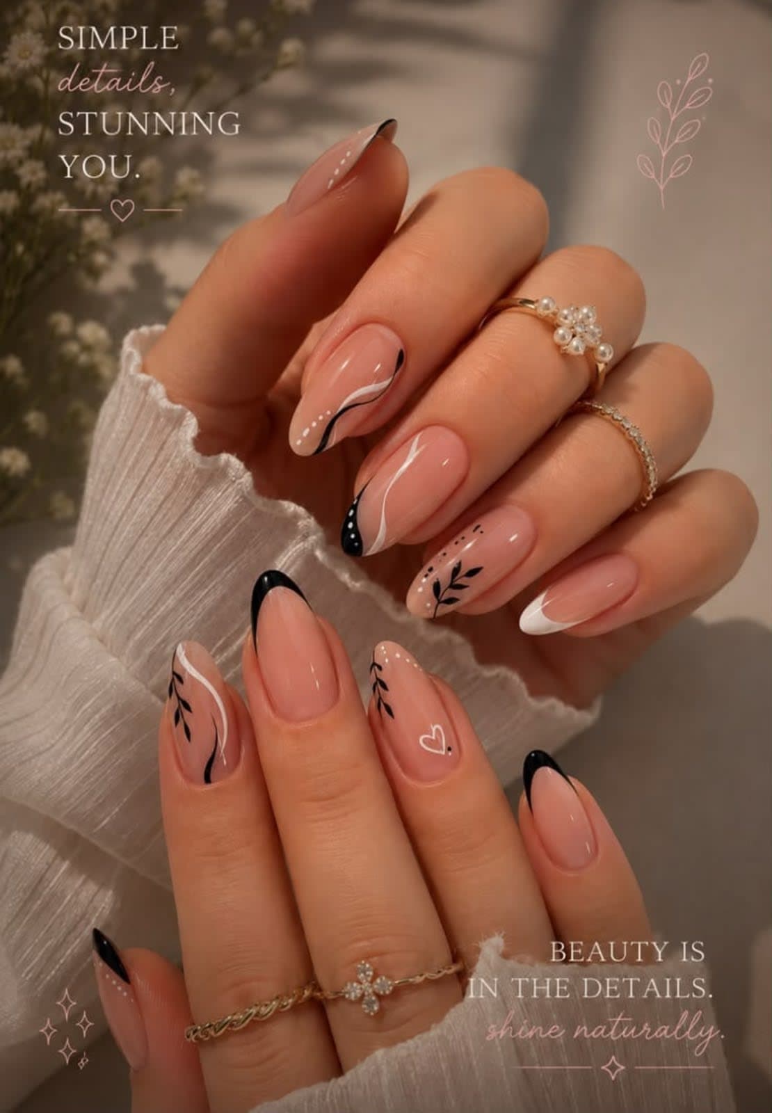 Botanical Leaf Art Press-On Nails