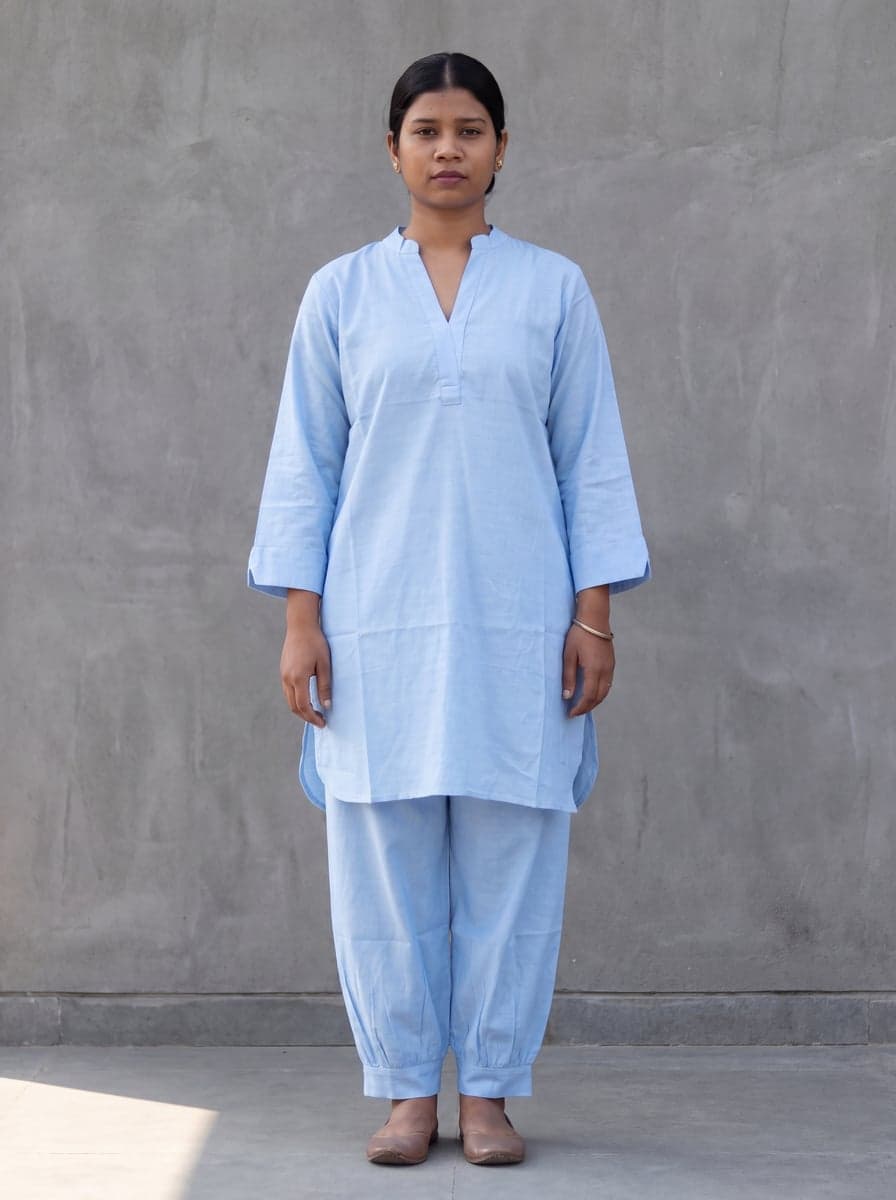 Aira Pathani Co-ord Set - Powder Blue - front