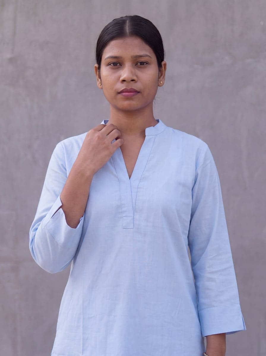 Aira Pathani Co-ord Set - Powder Blue - waist-up