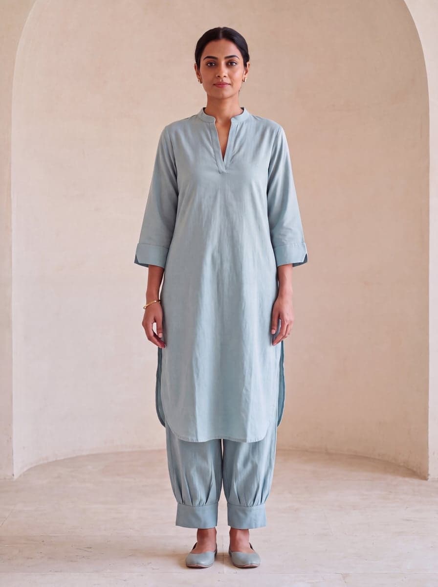 Aira Pathani Co-ord Set - Sage - front