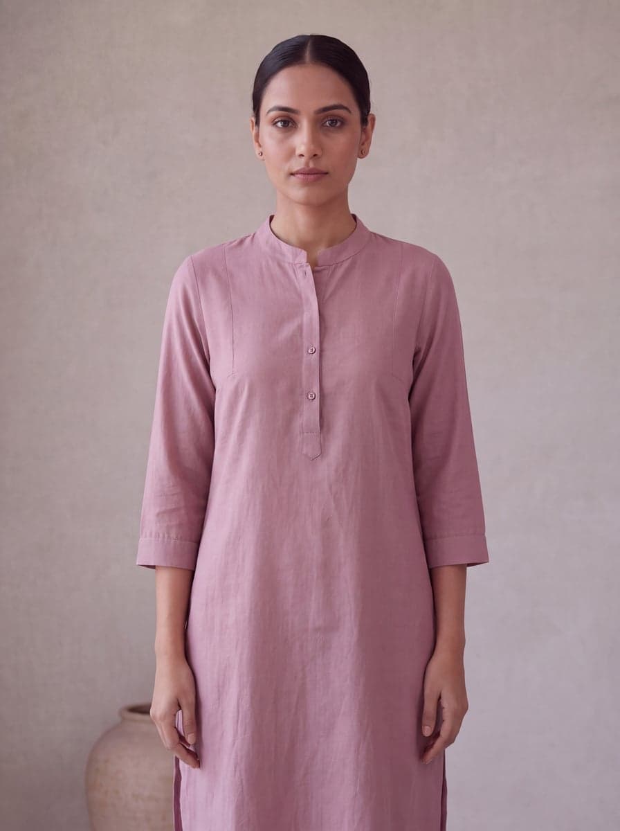 Aira Pathani Co-ord Set - Dusty Rose - waist-up