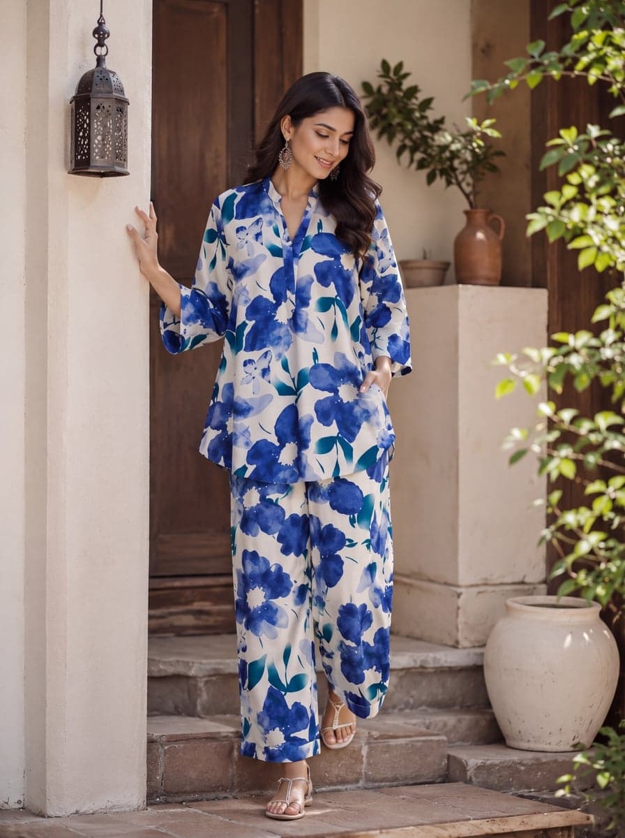 Floral Tunic Co-ord Set - front