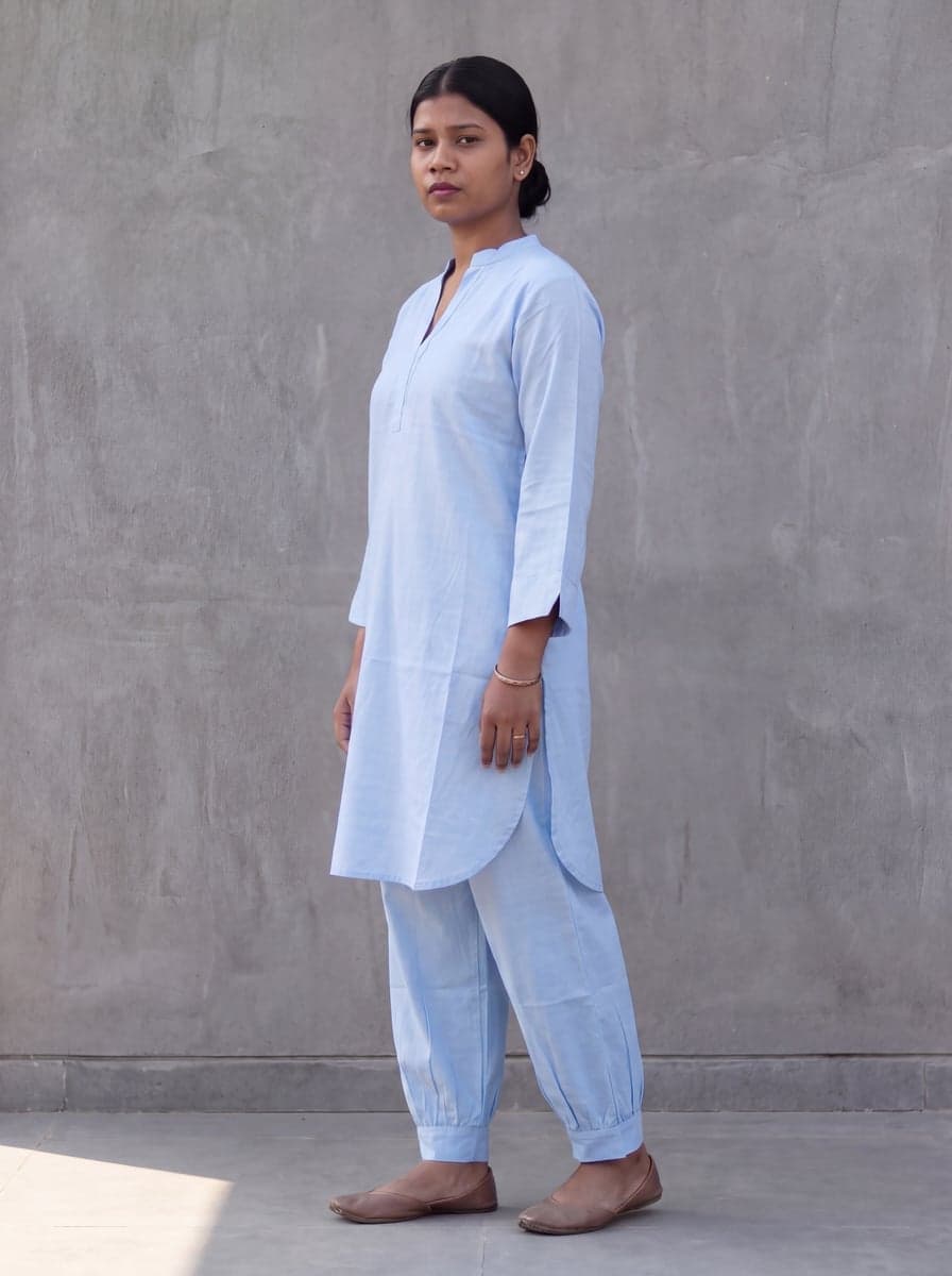 Aira Pathani Co-ord Set - Powder Blue - three-quarter