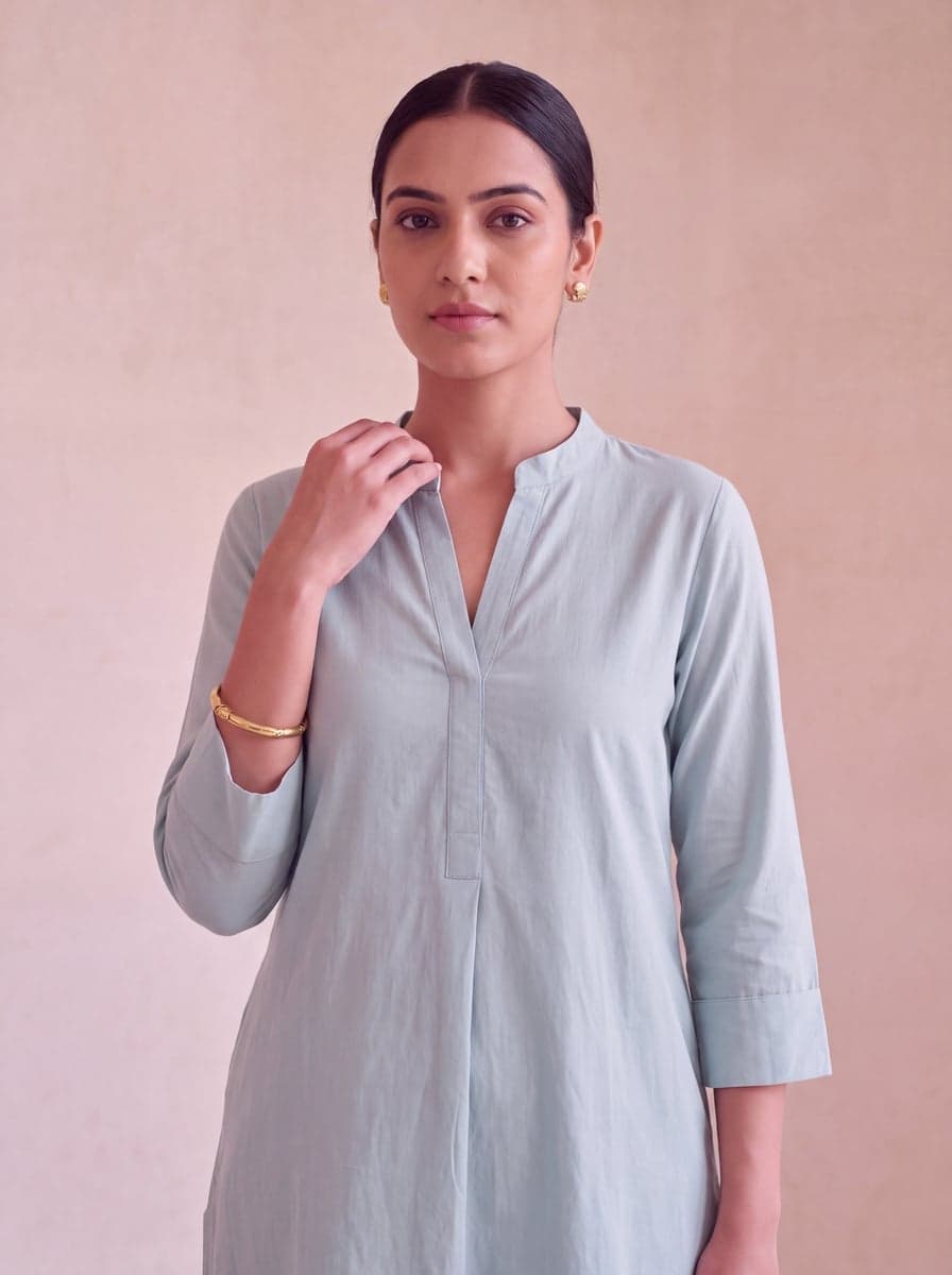 Aira Pathani Co-ord Set - Sage - waist-up